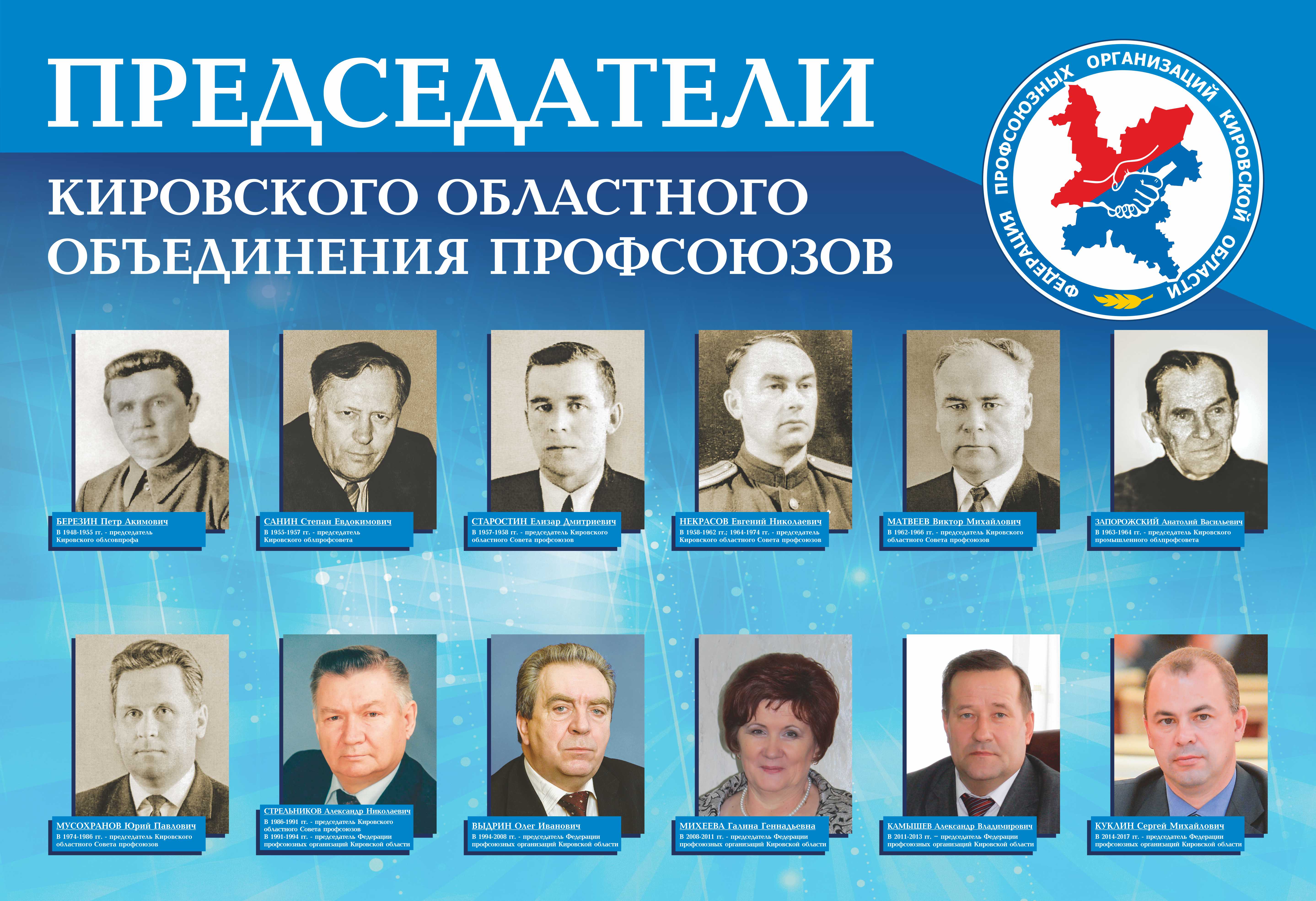 Председатели объединения профсоюзов Кировской области
